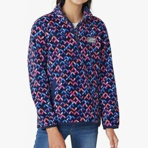 ✨Eddie Bauer✨ Fleece Quarter Zip Pullover, Navy & Pink Size 14/16
